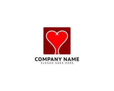 Heart Love Logo Şablon Vektör Simgesi Tasarımı