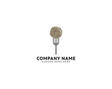 Köfte bakso logo şablonu vektör çizimi