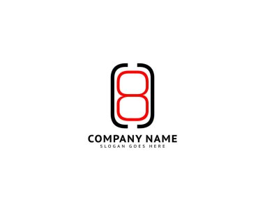 İlk Harf 8 veya Sekiz Numaralı Logo Şablonu Tasarımı