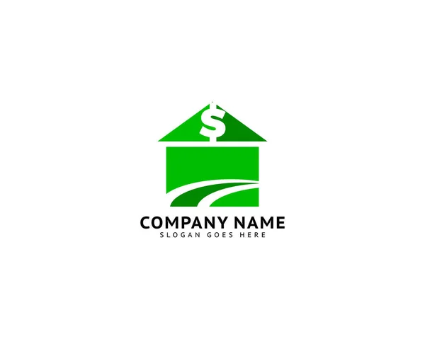 Casa Com Dinheiro Dólar Símbolo Vetor Ícone Logotipo Design — Vetor de Stock