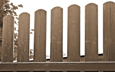 Solgun bir ahşap Ladin çit detayını sepya rengi.