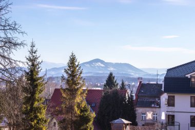 Frydek Mistek - Çek Cumhuriyeti dağlardan Beskydy görünümünü