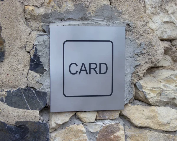Sensor of an electronic card on a stone wall attached to concrete