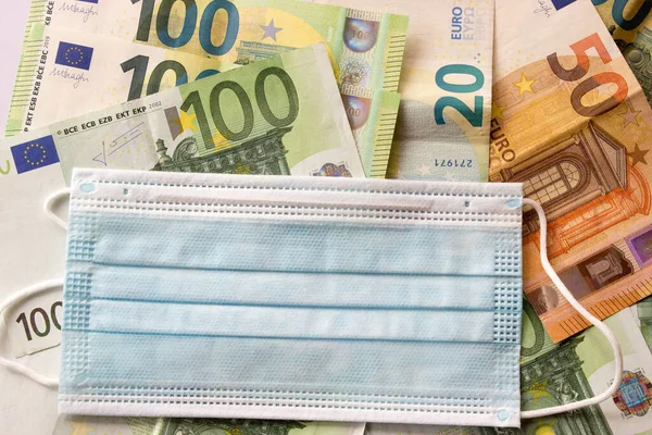 Zasłona Jest Umieszczana Pieniądzach Biznesowych Banknotów Euro Obrazy Stockowe bez tantiem