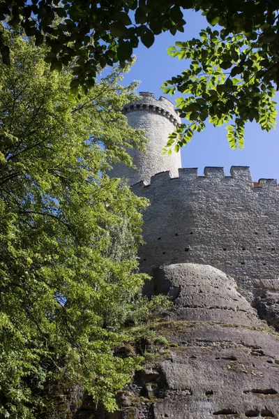 Widok Wieżę Zamku Kokorin Czechach Obrazy Stockowe bez tantiem