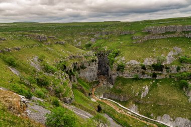 Gordale yara izi, kireçtaşı gorge yakınındaki Malham.