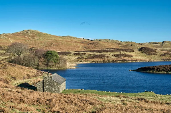 Gurnal Dubs: a small lake, or tarn, near Stavely, in The English Lake District. — Stock Photo, Image