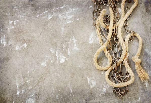 Old Chain Rope Grunge Background Image Vintage Grunge Style — Stock Photo, Image