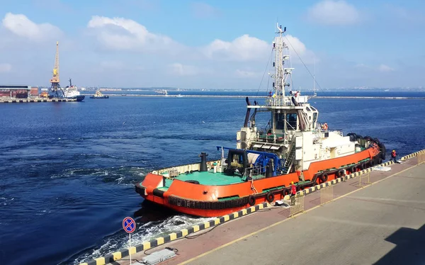 Remorqueur Dans Port Mer Remorquage — Photo