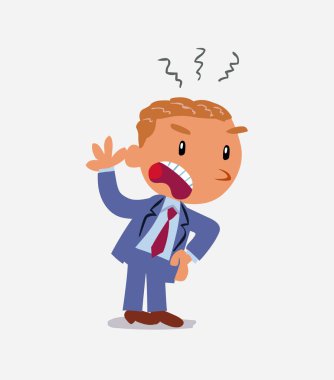 Öfkeli çizgi film karakteri iş adamı şiddetle elini sıkar.