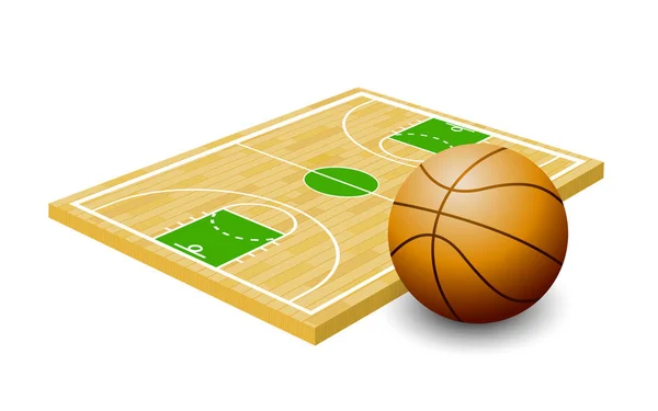 Basketball isometrisch, Basketballplatz, Spielbrett, Sport — Stockvektor