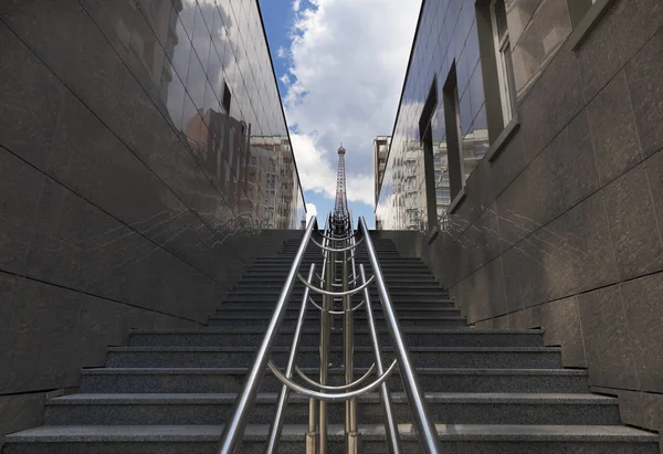 Steg Och Räcken Blå Himmel Med Moln Rytm Fotografi Centrala — Stockfoto