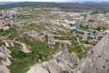 Göreme Milli Parkı açık hava manzara. Cappadocia, Anadolu, Turkey.