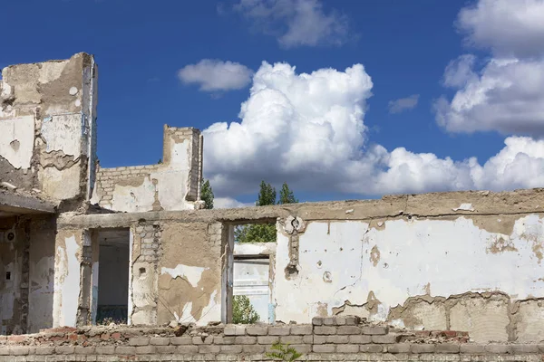 Casas Arruinadas Luto Territórios Queimados Como Resultado Chegada Mundo Russo — Fotografia de Stock