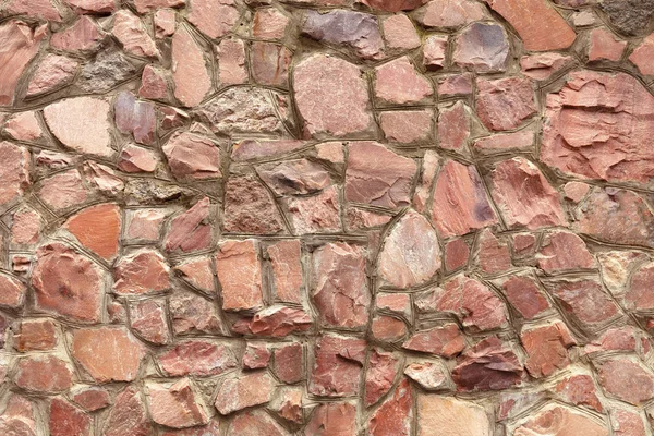 Pared Está Hecha Granito Rojo Grueso Natural Con Bordes Bordados — Foto de Stock