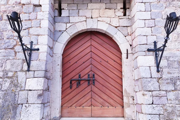 Porta Entrada Antiga Fortaleza Pedra Antiga Cidadela Riviera Budva — Fotografia de Stock