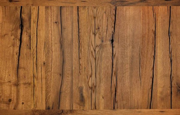Текстура і фон дуже старої тріщини коричневої деревини після захисної обробки . — стокове фото