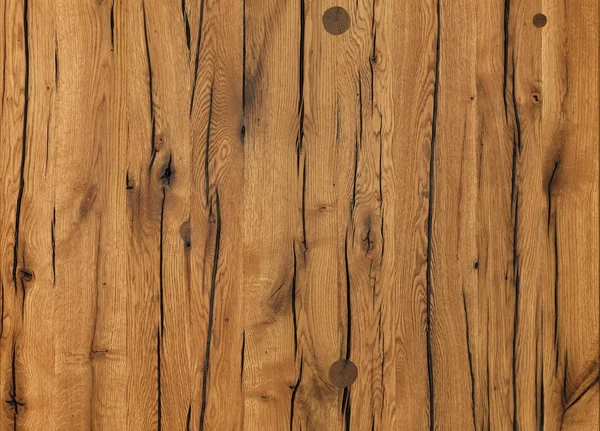 Texture and background of very old cracked brown wood after protective treatment. — Stockfoto