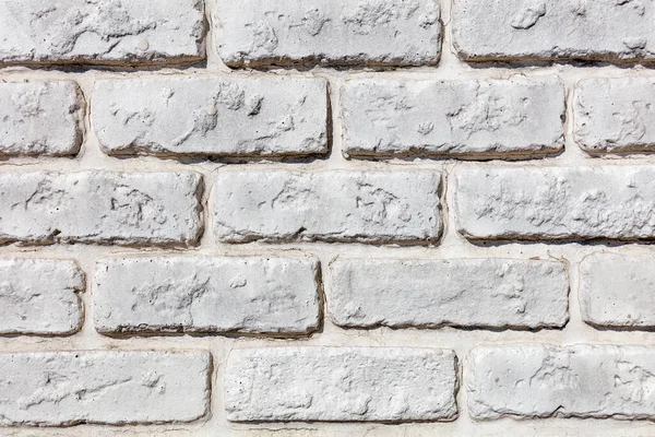 Sfondo Texture Vecchio Muro Mattoni Dipinto Bianco Primo Piano — Foto Stock