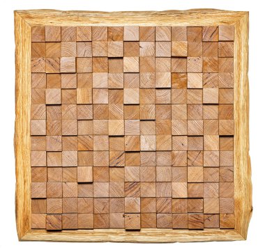 Karmaşık desenler çeşitli ahşap parçaların düzenlenmesinden ortaya çıkar, zengin kahverengiler ve sıcak renkler vurgulanır. Eşsiz tasarım büyüleyici bir görsel deneyim yaratıyor..