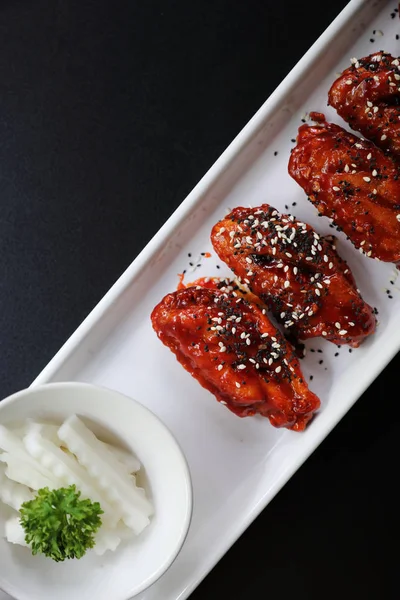 Koreanisches Gebratenes Huhn Mit Reis — Stockfoto