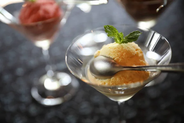 Crème Glacée Vanille Dessert — Photo