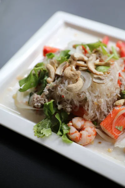 Insalata Piccante Tagliatelle Vetro Cibo Tailandese — Foto Stock