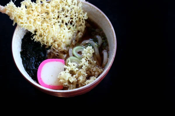 Udon Nudeln Mit Gebratenen Shrimp Tempura Japanisches Essen — Stockfoto
