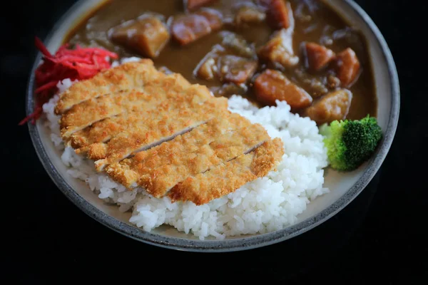 Riz Curry Avec Nourriture Japonaise Porc Cuite — Photo