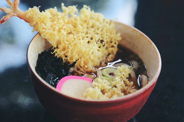 Udon Noodle Fried Shrimp Tempura Japanese Food — Stock Photo, Image