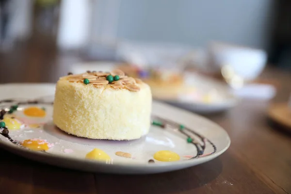 Pastel Queso Japonés Sobre Fondo Madera — Foto de Stock