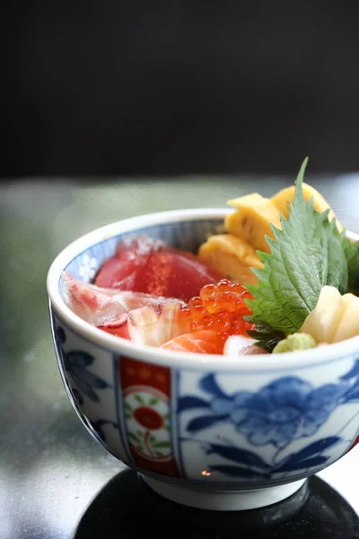 Kaisen Don Deniz Ürünleri Tabağı Japon Yemekleri — Stok fotoğraf