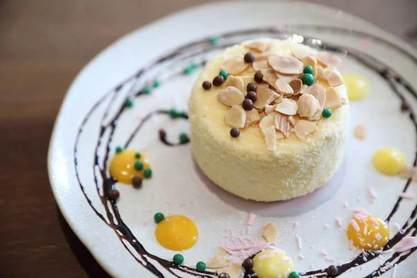 Gâteau Fromage Japonais Sur Fond Bois — Photo