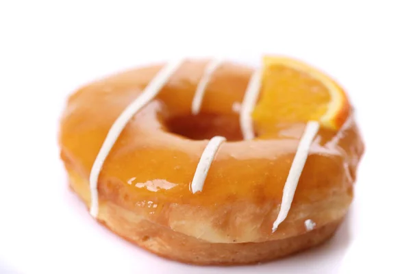 Orange Donut Isolerad Vit Bakgrund — Stockfoto