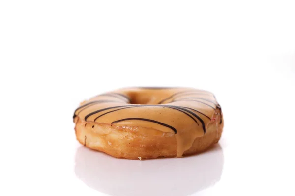 Manteiga Amendoim Donut Isolado Fundo Branco — Fotografia de Stock