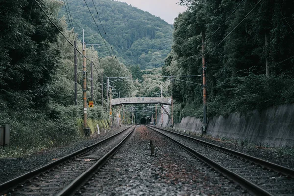 Stazione Ferroviaria Ferroviaria Giapponese Stile Vintage — Foto Stock