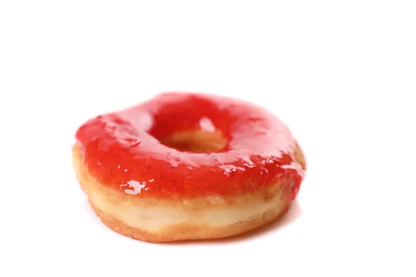 Strawberry Donut Isolerad Vit Bakgrund — Stockfoto