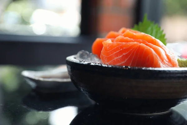 Sashimi Salmão Gelo Comida Japonesa — Fotografia de Stock