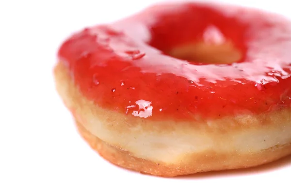 Morango Donut Isolado Sobre Fundo Branco — Fotografia de Stock