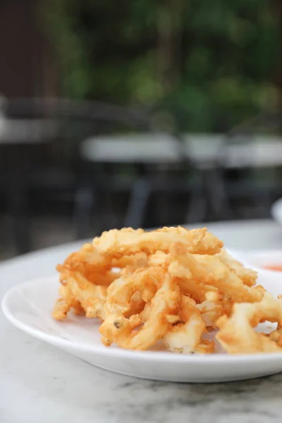 Calamari Italiano Frito Lula Comida Italiana Com Restaurante Livre — Fotografia de Stock