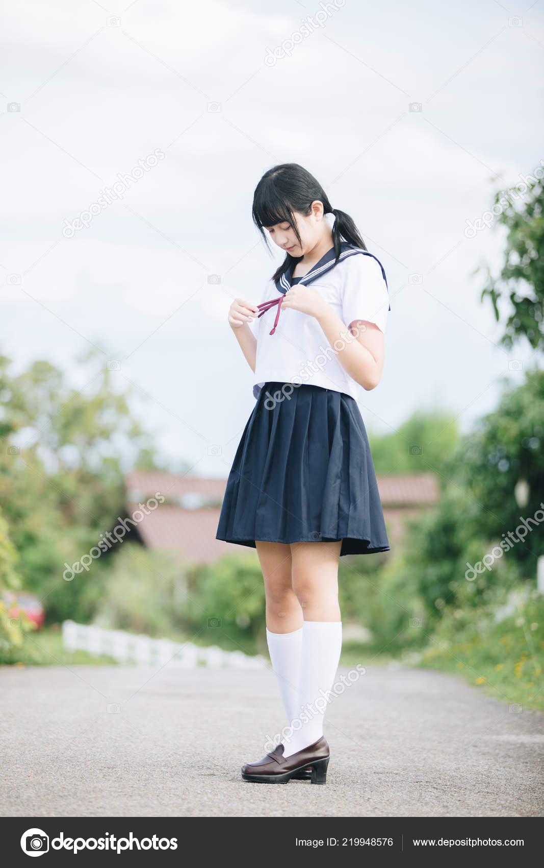 japanese school girl outdoor