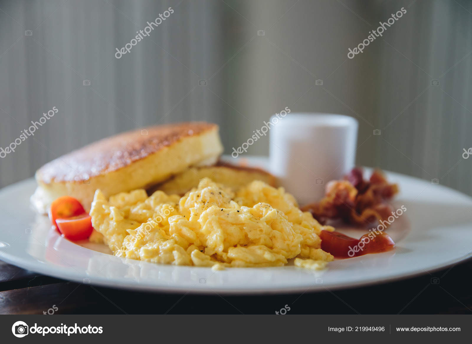 Scramble Egg Pancake Bacon Breakfast Food Film Vintage Style Stock Photo By C Piyato Scramble Egg Pancake Bacon Breakfast Food Film Vintage Style Stock Photo By C Piyato