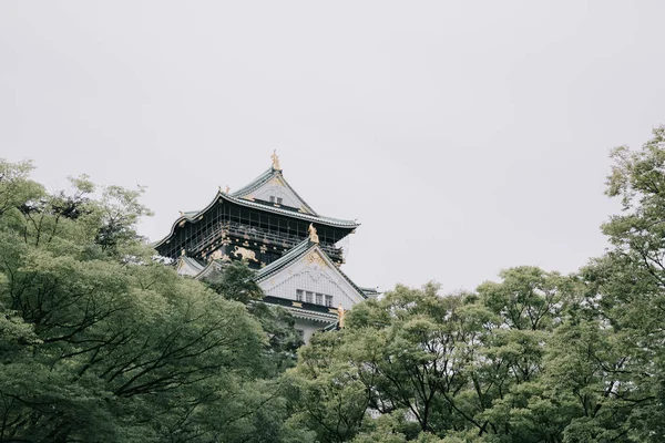 Castello Osaka Giappone Con Film Stile Vintage — Foto Stock