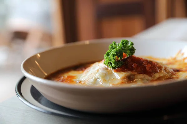 Huisgemaakte Lasagne Van Rundvlees Schotel Restaurant Italiaans Eten — Stockfoto