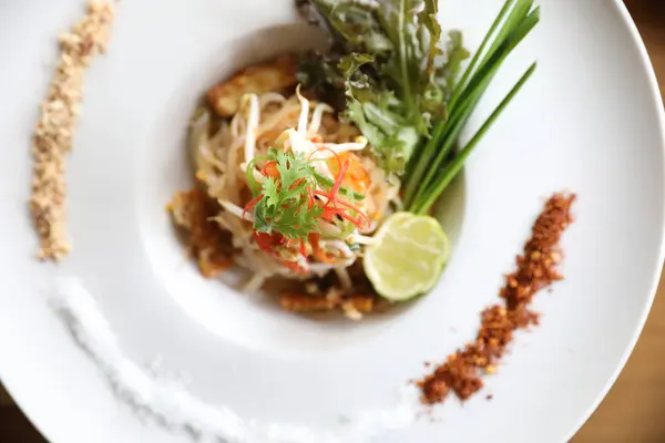 Thai Food Padthai Fried Noodle Shrimp — Stock Photo, Image