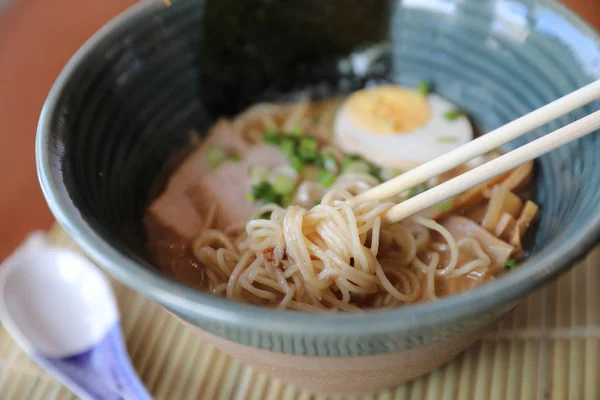 Ramen Japanese Noodle Soup Food Noodle Pork Egg Seaweed — Stock Photo, Image