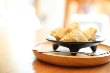 Warabi mochi Japon tatlı ahşap tablo
