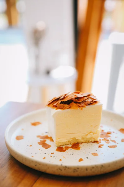 Gâteau Fromage Japonais Sur Table Bois — Photo