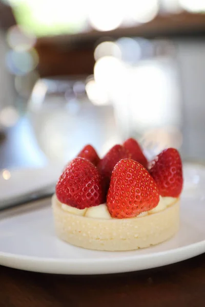 Strawberry cheese tart cake dessert sweet food — Stock Photo, Image