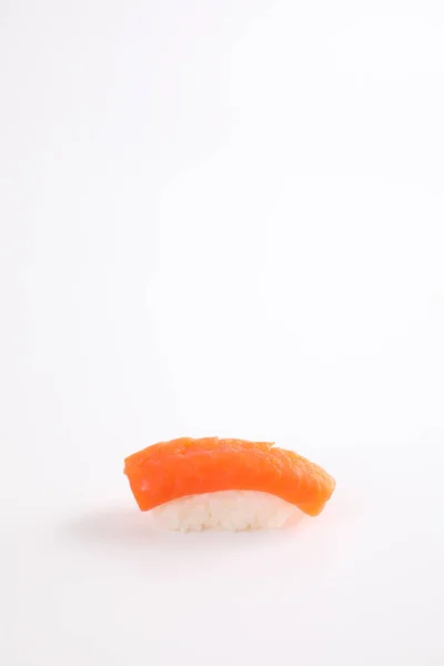 Salmon Sushi Japanese Food Isolated White Background — Stock Photo, Image